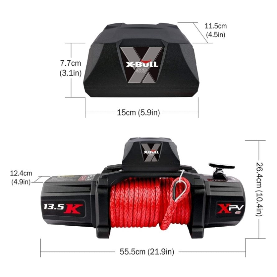 4x4 Winch Synthetic Rope, 12v 13500lbs Electric Winch