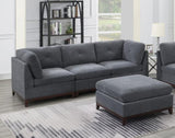 ZUN Modular Living Room Furniture Armless Chair Ash Chenille Fabric 1pc Cushion Armless Chair Couch. B011104329