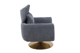 ZUN Classic Mid-Century 360-degree Swivel Accent Chair, Dusty Blue Linen W1361104587