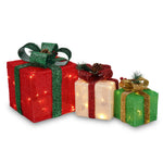 ZUN Box ABS Plastic Frame LED60 Light Warm White Light Three-Piece Set Onion Cloth Christmas Gift Box 51784499