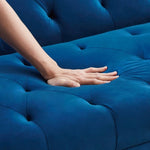 ZUN Velvet Futon Sofa Bed with Metal Legs & 2 Pillows W2272P143368