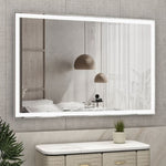 ZUN 60x40 inch Oversized LED Bathroom Mirror Mounted Mirror with 3 Color Modes Aluminum Frame Large W708115602