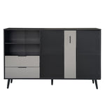 ZUN U_STYLE Featured Two-door Storage Cabinet with Two Drawers and Metal Handles, Suitable for WF317508AAB