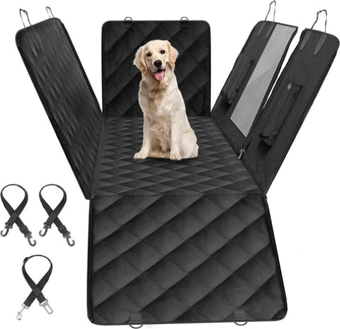ZUN Simple Deluxe Dog Car Seat Cover for Back Seat, 100% Waterproof Pet Seat Protector with Mesh Window, W2181P162549