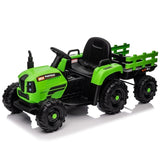 ZUN Ride on Tractor with Trailer,12V Battery Powered Electric Tractor Toy w/Remote Control,electric car W1396124964