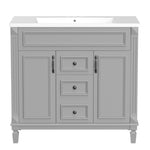 ZUN 36'' Bathroom Vanity without Top Sink, Cabinet only, Modern Bathroom Storage Cabinet with 2 Soft WF305078AAE