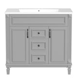 ZUN 36'' Bathroom Vanity without Top Sink, Cabinet only, Modern Bathroom Storage Cabinet with 2 Soft WF305078AAE