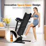 ZUN Folding Treadmills for Home - 3.5HP Portable Foldable with Incline, Electric Treadmill for Running W215120537