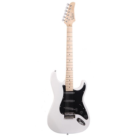 ZUN GST Stylish Electric Guitar Kit with Black Pickguard White 94258666