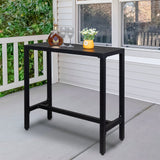 ZUN 40in Iron With Adjustment Knob Patio Bar Table Black 72049429