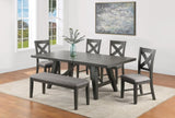 ZUN Transitional Farmhouse 2pc Set Dining Chair Gray Upholstered Seat X-Back Design Dining Room Wooden B011135286