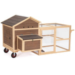 ZUN Chicken Coop with Wheels and handrails,Weatherproof Outdoor Chicken Coop with Nesting Box, Outdoor W142782621