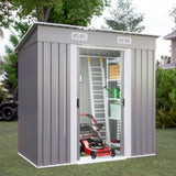 ZUN 6'x4' Outdoor Metal Storage Shed for Garden Tools Lockable Door W121282048