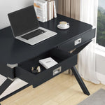 ZUN Computer Desk with Storage, Solid Wood Desk with Drawers, Modern Study Table for Home Office,Small W1781103706