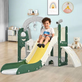 ZUN Toddler Slide and Swing Set 5 in 1, Kids Playground Climber Slide Playset with Telescope, PP321359AAL