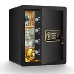 ZUN 2 Cub Safe Box, 3 opening methods Safe for Money Valuables, Black W2161128170