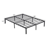 ZUN 218.5*188*35.5cm Bed Height 14" Simple Basic Iron Bed Frame Iron Bed Black 52496020