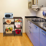 ZUN 3-Tier Industrial Kitchen Baker's Rack Utility Microwave Oven Stand Storage Cart Workstation Shelf, 04294771