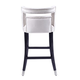 ZUN Suede Velvet Barstool with nailheads Dining Room Chair2 pcs Set - 30 inch Seater height W57053831