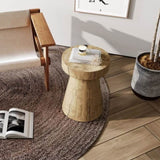 ZUN The Rook Rustic Side Table W1978120436