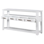 ZUN U_STYLE 62.2'' Modern Console Table Sofa Table for Living Room with 4 Drawers and 2 Shelves WF298909AAK