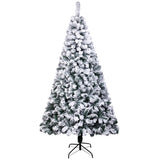 ZUN 7ft Pvc Flocking Christmas Tree 1300 Branches Spread Out Naturally Tree 21315190