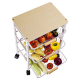ZUN Kitchen Storage Cart, Kitchen Cart with Lockable Wheels, 4 Tier Metal Wire Basket Shelf 27733954