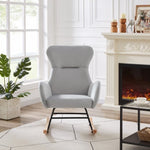 ZUN Grey velvet rocking chair W58872239