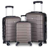 ZUN Luggage Suitcase 3 Piece Sets Hardside Carry-on luggage with Spinner Wheels 20"/24"/28" W162582212
