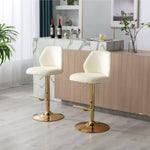 ZUN Swivel Bars Chair Set of 2 Modern Adjustable Counter Height Bars, Velvet Upholstered W72854354