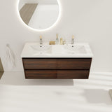 ZUN 48 Inch Bathroom Vanity With Dual Sink, Resin Sink, 4 Soft Close Drawers, 48x18 W999110579