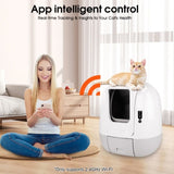 ZUN Self-Cleaning Cat Litter Box, Automatic Cat Litter Box APP Control Smart Litter Box for Multiple W1655P144891
