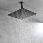 ZUN Matte Black Set System Bathroom Luxury Rain Mixer Combo Set Ceiling Mounted Rainfall 73925649