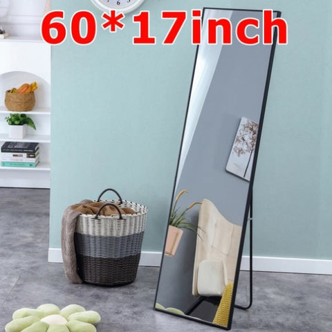 ZUN Black Solid Wood Frame Full-length Mirror, Dressing Mirror, Bedroom Home Porch, Decorative Mirror, W115155941