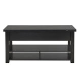 ZUN ON-TREND Lift Top Coffee Table, Multi-Functional Coffee Table with Open Shelves, WF314404AAB