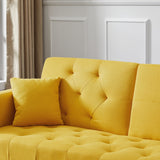 ZUN Multi-functional linen sofa bed-Yellow 44235935