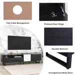 ZUN Modern TV Stand for 80'' TV Double Storage Space, Media Console Table, Entertainment Center WF303474AAB