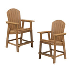 ZUN HIPS Bar Chair with Armrest,Patio Bar Chair Set of 2 Adirondack Chairs Set of 2 for Outdoor Deck W1209107720