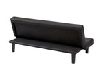 ZUN Black PU modern sofa bed, multi-position adjustable sofa bed, plastic feet W2272P146482