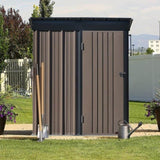 ZUN TOPMAX Patio 5ft Wx3ft. L Garden Shed, Metal Lean-to Storage Shed with Adjustable Shelf and Lockable WF297849AAD