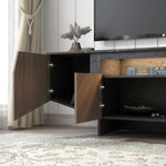 ZUN 63 Inch TV Stand with LED Lights, with Storage Cabinet and Shelves, TV Console Table Entertainment W881106465