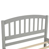 ZUN Twin size Platform Bed Wood Bed Frame with Trundle, Gray WF194302AAE