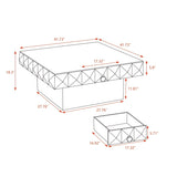 ZUN 41.73"Three-dimensional Embossed Pattern Square Retro Coffee Table with 2 Drawers and MDF Base W757126826