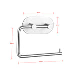 ZUN Rustproof SUS304 Stainless Steel Adhesive Hooks Bathroom Accessories Set Towel Hook Tissue Holder 62651439