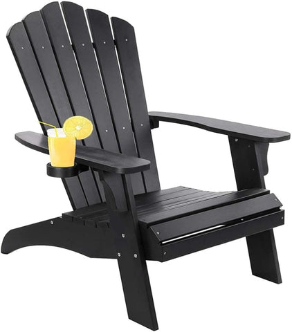 ZUN Polystyrene Adirondack Chair - Black MBM-PKD02-BK