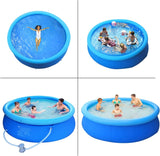 ZUN Inflatable Swimming Pool Above Ground with Electric Air Pump & Filter Pump, Repair Kit Accessories 18568938