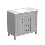 ZUN 36'' Bathroom Vanity without Top Sink, Cabinet only, Modern Bathroom Storage Cabinet with 2 Soft WF305078AAE