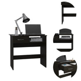 ZUN Nottingham 2-Piece 7-Shelf 1-Drawer Home Office Set Black Wengue B06280640