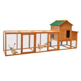 ZUN 121” Large outdoor Wooden Chicken Coop, Hen House with Nest Box ,Wire Fence Poultry Cage W77354075