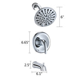 ZUN Single Handle 6-functions Shower Head Set with Tub Spout W121949142